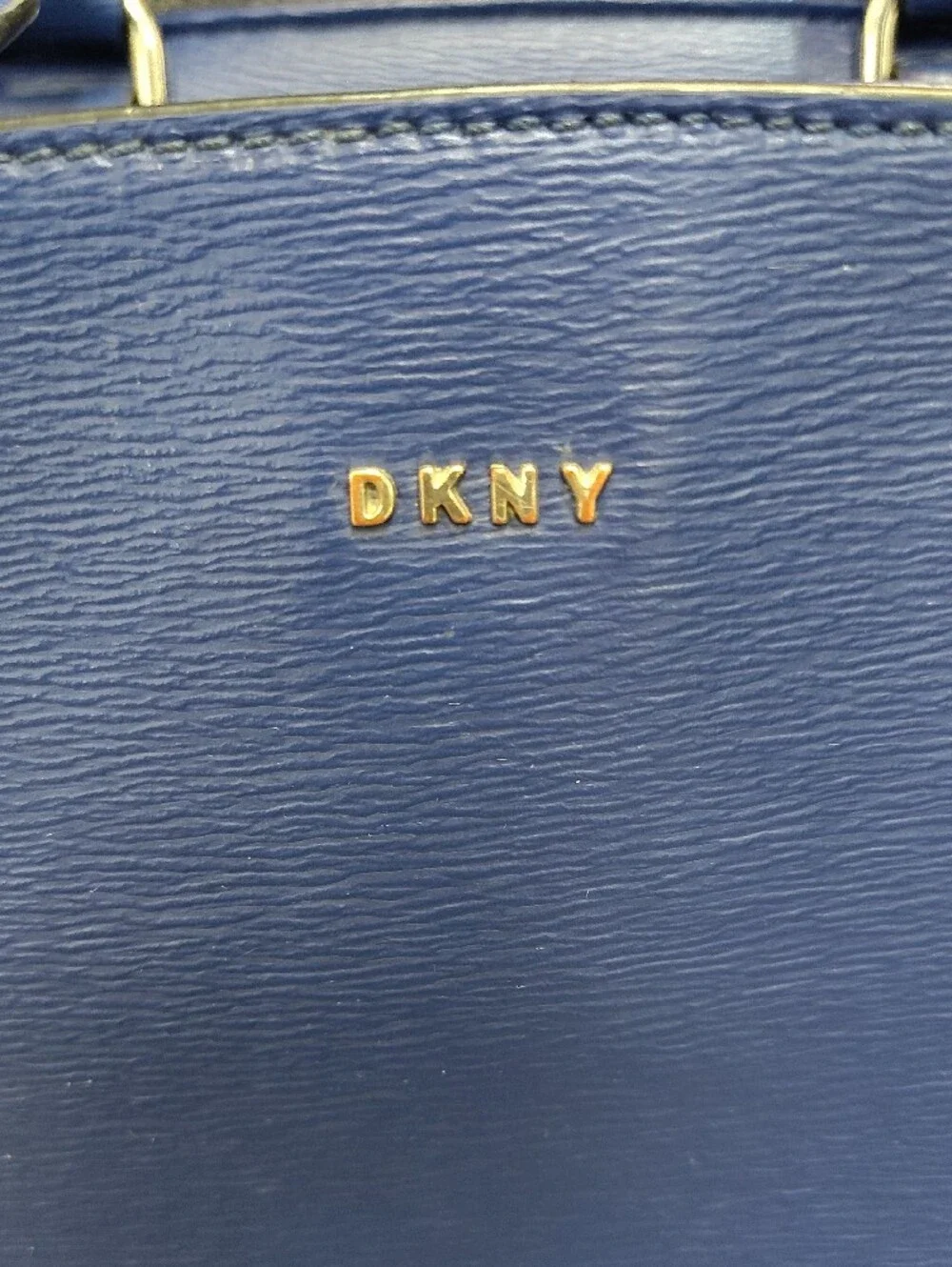 DKNY Royal Blue Textured Leather Satchel